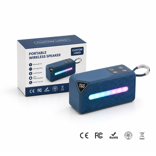 Customized Promotional Gifts Outdoor Wireless Battery Powered Speaker LED Light Phone Function Modern Design-Portable Beat Box