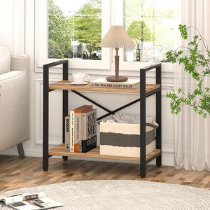 Étagère de rangement très vendue, étagère de rangement double couche sur pied pour entrepôt, étagère de rangement gain de place pour la maison, en fer et bois - Product Image 3
