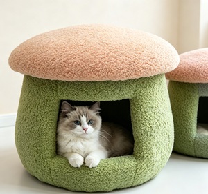 Custom Modern Mushroom Cat <b>House</b> <b>Bed</b> Faux Suede Leather Indoor Pet Stool <b>Bed</b> Bulk - Product Image 1