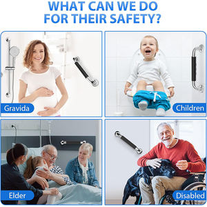 מעקה בטיחות לבן נגד החלקה לחדר אמבטיה, שירותים, מקלחת, לאנשים עם מוגבלויות, קשישים וקשישים - Product Image 4