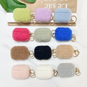 เคส AirPods Pro/Pro2/3/4 แบบ TPU+กำมะหยี่สีพื้น พร้อมพวงกุญแจ ขายส่ง - Product Image 3