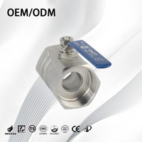 Vanne à bille manuelle en acier inoxydable CF8 1 pièce, filetage NPT, vanne à bille industrielle monobloc pour eau, huile, gaz
