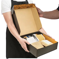 Boîte à café en carton ondulé écologique noir et marron personnalisée, emballage cadeau, emballage postal, vente en gros, carton recyclable