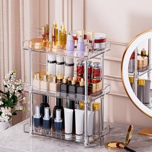 Clasificador de cosméticos, estante de almacenamiento transparente de escritorio apilable de desechos acrílicos de ranura grande, estante de almacenamiento para el hogar - Product Image 1