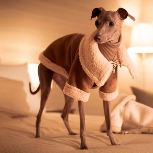 Chaqueta de perro de lujo personalizada Qiqu para galgos italianos <span class=keywords><strong>ropa</strong></span> cálida de invierno para mascotas nuevo diseñador estilo clásico hecho de poliéster - Product Image 3