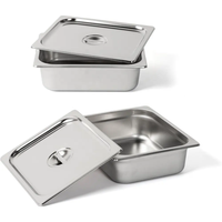 Edelstahl GN-Behälter mit Perforierung und Deckel, Stapelbare Gastronorm-Schale für Buffet, Catering und Restaurant