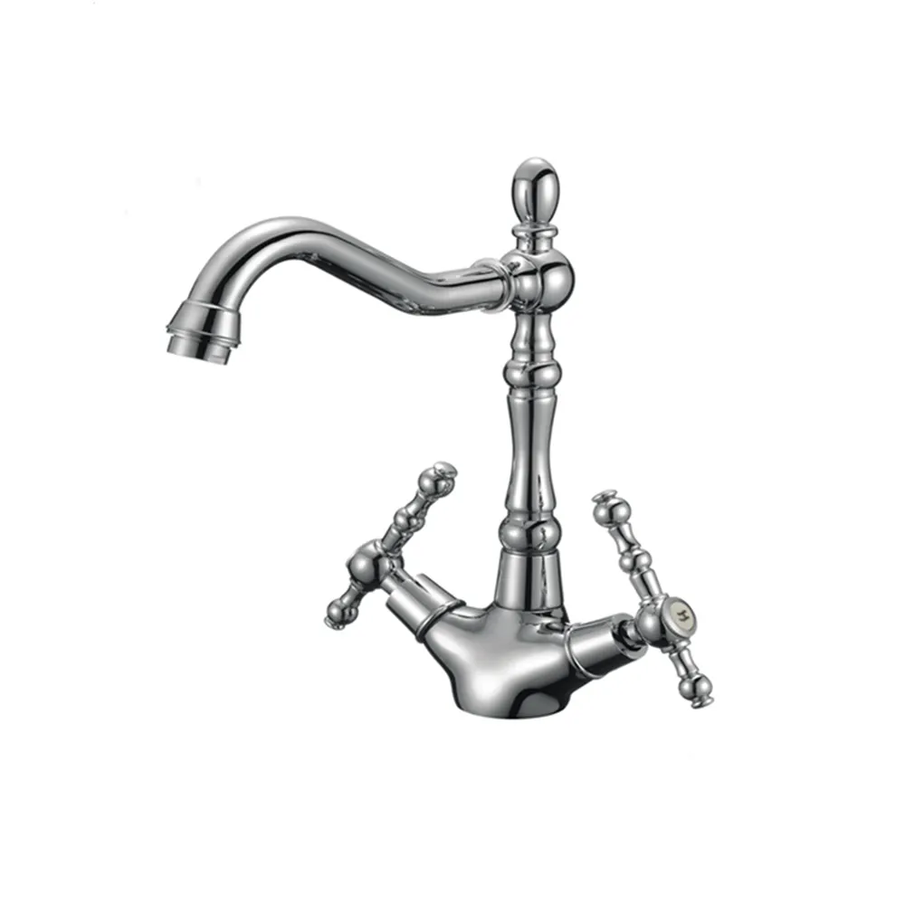 cUpc prefab houses faucet Contemporary Ceramic Bathroom Wash double handle artistic basin faucet Mixer taps