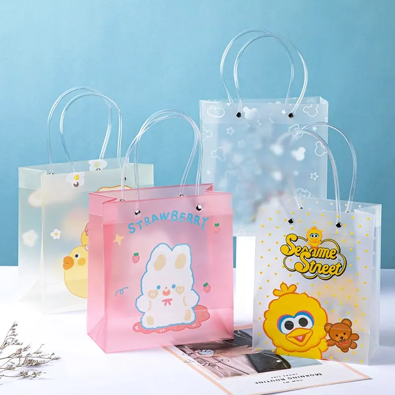 Custom Wholesale Transparent PP Clothing Plastic Bag Custom Printing Advertising Gift Shopping Bag PVC Handbag