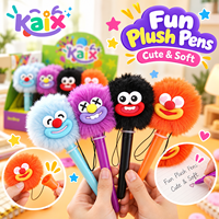 Stylo gel en peluche à motif dessin animé pour étudiants, stylo gel en peluche à grande bouche en plastique pour enfants, vente en gros KAIX