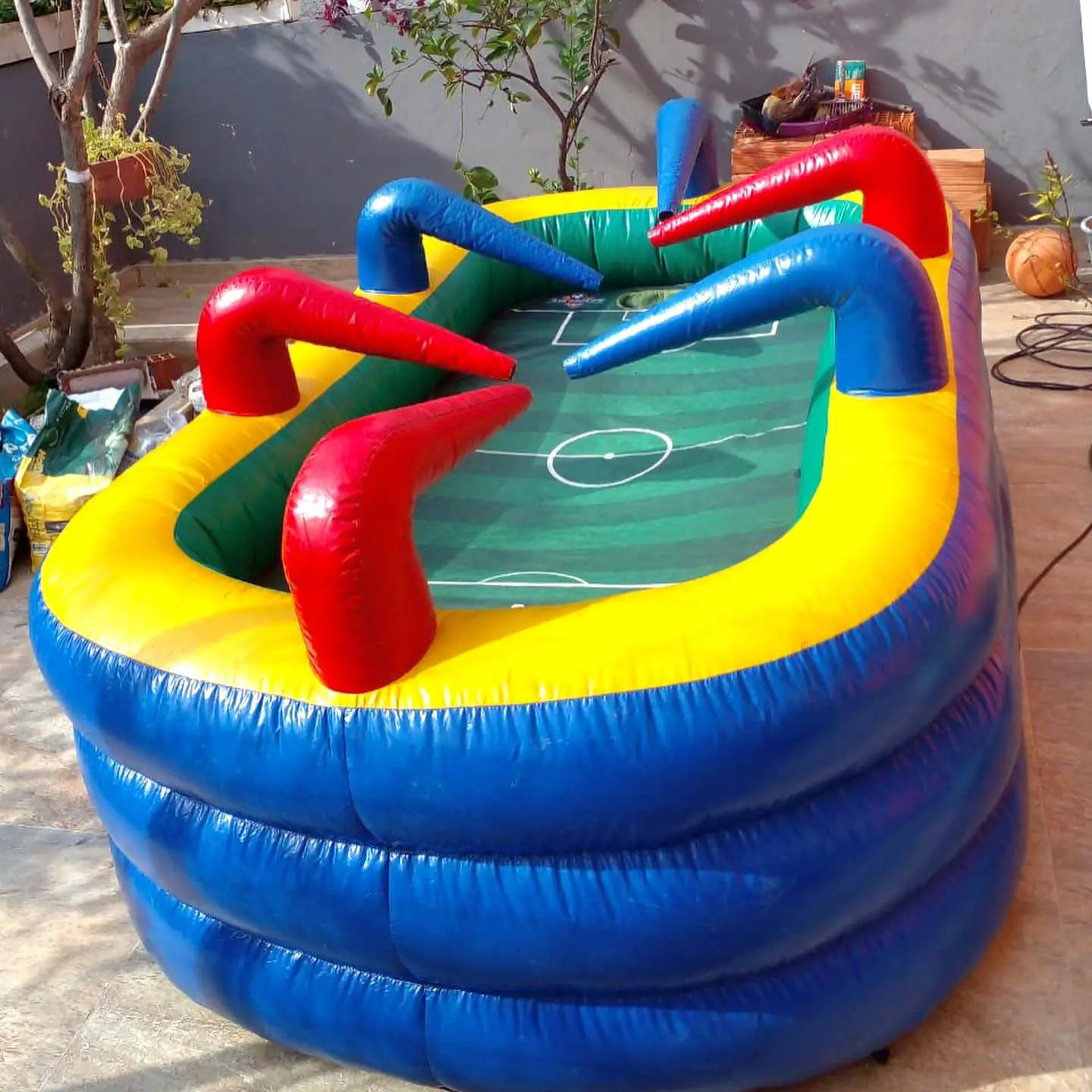 Nieuw Ontworpen Kid Volwassenen Grappige Opblaasbare Sport Voetbal Uitdaging Spel Opblaasbare Air Voetbal Wedstrijd Air Hockey Tafelspel