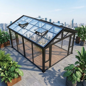 Véranda rétractable 4 saisons en aluminium et verre <span class=keywords><strong>pour</strong></span> extérieur, préfabriquée - Product Image 1
