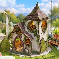Kit de maison miniature Hamaileon DIY, Cottage des fées Woodland Haven, maison en bois 3D avec porte à charnières, lumière LED pour adultes
