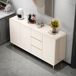 Tủ buffet gỗ lớn kiểu Mỹ cổ điển, sang trọng, phòng khách, màu trắng vàng - Product Image 1