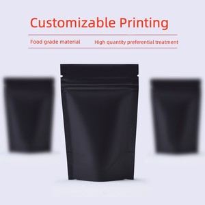 Bolsa de pie de almacenamiento de papel de aluminio negro mate de color de alta calidad bolsa de plástico de grado alimenticio con embalaje de cremallera para la industria - Product Image 4