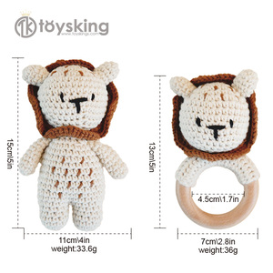 Muñeco de León de Patas Cortas Hecho a Mano con Ganchillo - Lindo Amigurumi de Dibujos Animados, <span class=keywords><strong>Rey</strong></span> de la Selva, Juguete de Peluche Estilo Kawaii Chibi - Product Image 1