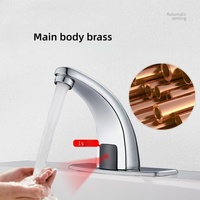 Robinet de lavabo automatique sans contact à induction, chromé, en laiton, avec capteur infrarouge, directement de l'usine