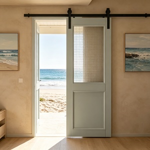 Puerta Interior de Madera Maciza con Panel Arqueado de MDF, para Dormitorio y Apartamento, Resistente a la Humedad, con Apertura de Bisagra Estilo Francés - Product Image 5