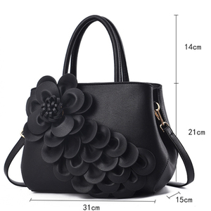 Borsa da donna a tracolla singola in pelle sintetica borsa da donna grande borsa a tracolla a fiori - Product Image 2