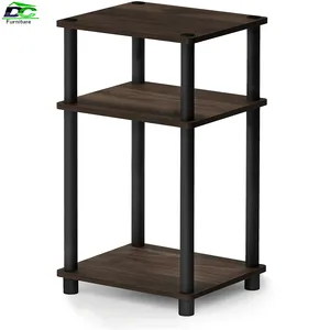 Mesa moderna de 3 camadas com suporte lateral pequeno, mesa de café e chá de canto, bar, móveis para sala de estar, design elegante