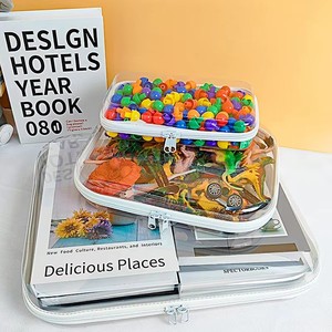 Bliss <strong>Bin</strong> Transparent Zippered Pouch <strong>Storage</strong> Zipper Toy Organizer Hard <strong>Plastic</strong> Pencil Case Makeup <strong>Storage</strong> Organizer Home Box - Product Image 2