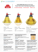 Nouvelle lampe chauffante étanche XHD pour porcs et volailles, avec protection en alliage d'aluminium durable et acier inoxydable 304, chauffe-nid 220V