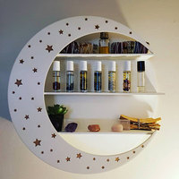 Étagère murale en bois à suspension, jouet moderne, en forme d'étoile, croissant, décoration, lune