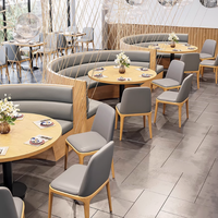 Usine Foshan Bois Massif Western Restaurant Café Dessert Boutique Restaurant Restaurant Mur Booth Canapé Table et Chaise Combinaison