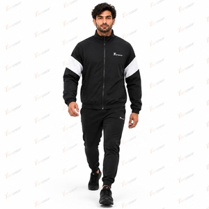 <b>Men's</b> <b>Black</b> Color Block Hooded Collar Zip-Up Waterproof Breathable <b>Windbreaker</b> Jacket Pockets Sporty Winter Outerwear - Product Image 2
