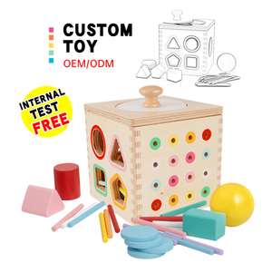 Montessori — <span class=keywords><strong>tambour</strong></span> en bois coloré arc-en-ciel, jouet personnalisé avec cloche montesori, pour enfants à paillettes - Product Image 1