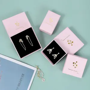 नई मॉडल लक्जरी सोने Hotfoil फूल गुलाबी कागज उपहार पैकेजिंग बॉक्स के लिए गहने भंडारण और प्रदर्शन