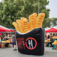Modèles de frites gonflables géants personnalisés pour l'extérieur Chips frites gonflables pour la publicité de modèles alimentaires gonflables