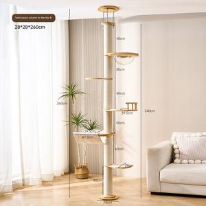 Grande struttura per arrampicata per gatti con piattaforma di salto in legno materiale Pet House Tower - Product Image 5