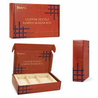 Boîte d'expédition personnalisée pour échantillons textiles, en carton ondulé E, imprimée brillante avec logo en feuille d'or