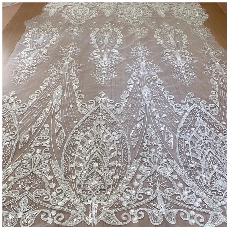 HC-1378 Hechun Wholesale african organza lace embroidery fabric for wedding dress