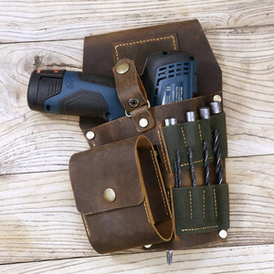 Electrician's <b>tool</b> waist <b>bag</b>, wearable <b>bag</b>, tape measure leather case, multi-functional EDC <b>tool</b> set, outdoor gear - Product Image 4