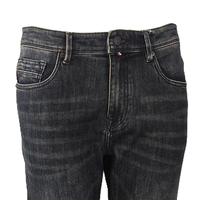 Jean slim vintage pour homme, coupe droite taille mi-haute, style Old Money, en denim américain bleu délavé à faible élasticité