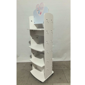 Rak Display logam makanan ringan, dengan kait samping empat rak Display berdiri disesuaikan putih dan hitam Modern klasik tinggi dapat disesuaikan - Product Image 2