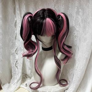 ผลงานดั้งเดิมของ "สาวน้อยวิกผม"-ชุดสีดำพร้อมไฮไลท์คอสเพลย์ผมหยิก<span class=keywords><strong>ยาว</strong></span>โลลิต้าเป็นฝาครอบเต็มรูปแบบ - Product Image 2