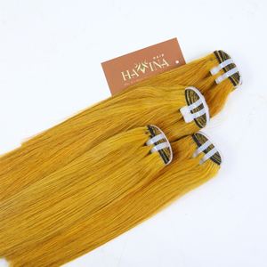 ผมต่อแบบตรงจากกระดูกผมคนเวียดนามสีเหลืองเบอร์กันดีมัดผมตรงธรรมชาติ - Product Image 5