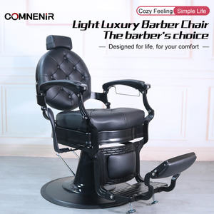 Antik stil siyah altın tepeli deri berber dükkanı Styling tıraş sandalye hidrolik pompa yuvarlak taban kuaför sandalyesi satılık - Product Image 2