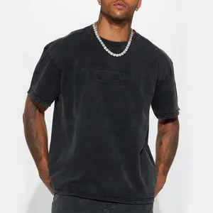 Custom Black Tshirt For Men Emboss Tee Shirt For Men Embossed T Shirt