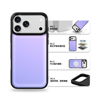 Coque de téléphone AG Feeling Black Edge avec motif pois dorés ciel bleu pour iPhone 17, 17 Pro Max, 16 Pro, 15, 15 Pro Max – Coque magnétique