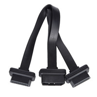 24V sudut kanan kabel OBD profil rendah pita datar OBD2 kabel diagnostik 30 CM 1 laki-laki ke 2 perempuan kabel adaptor OBDII