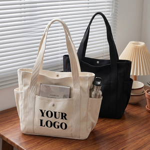 Borsa da Spiaggia Estiva Personalizzabile per Regalo, Borsa Tote in Tela di Cotone da 12oz con Tasca, Borse da Donna Bianche per Palestra - Product Image 1