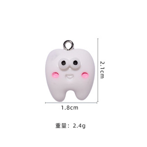 10 pcs/बैग दांत आकार आकर्षण रेसिन दांत के लिए लटकन गहने बनाने के लिए - Product Image 2