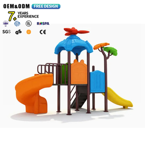 Surface moulée certifiée CE en PEBDL Équipement de terrain de jeu extérieur pour enfants Toboggan en plastique avec mur d'escalade pour enfants dans le parc de la ville - Product Image 2