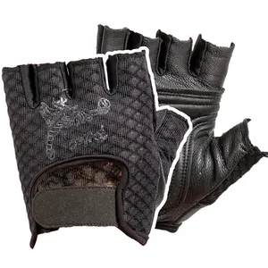 Перчатки на половину пальца из козьей кожи и кожи, спортивные перчатки для скалолазания и верховой езды