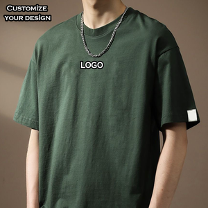 T-shirt Oversize da Uomo con Stampa Logo Personalizzata, Manica Corta, <span class=keywords><strong>Design</strong></span> di Fabbrica, 100% Cotone Traspirante - Product Image 1