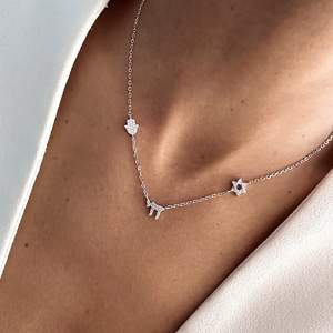 Collana con Ciondolo Stella Occhio Chai Placcata Oro con Micro Pavé di Zirconi Simbolo della Vita Amuleto Gioielli <span class=keywords><strong>Religiosi</strong></span> <span class=keywords><strong>Ebraici</strong></span> - Product Image 3