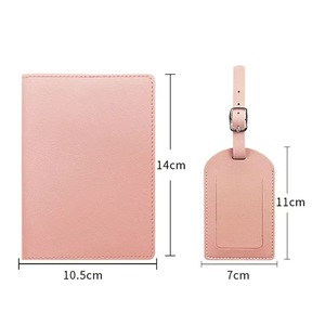 Juego de Viaje <span class=keywords><strong>ERT</strong></span> Q-0018 2026 de Cuero Saffiano <span class=keywords><strong>PU</strong></span>, Porta Pasaportes y Etiqueta para Equipaje con Caja de Empaque, Funda para Pasaporte con Logotipo Personalizado - Product Image 1